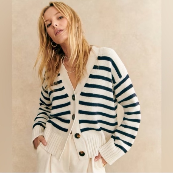Sezane Striped Wilson Cardigan - Picture 3 of 10